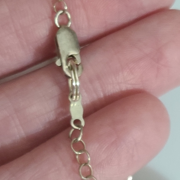 925 Sterling Hippo Necklace Resin Beads Charm 925 Chain 20" Purple - Picture 7 of 11